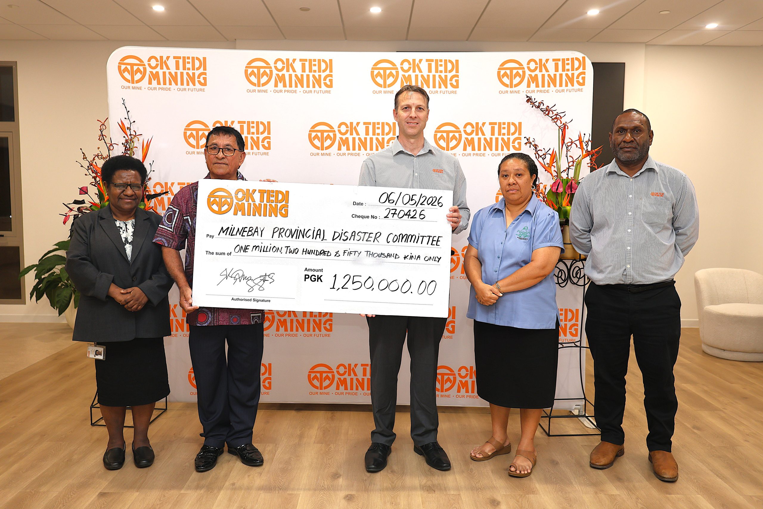 Ok Tedi donates K1.25 million to Milne Bay disaster relief support